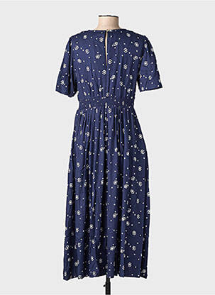 Robe mi-longue imprimé fantaisie manches courtes bleu WHITE STUFF femme