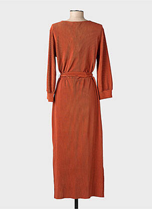 Robe longue manches longues manches longues orange GARCIA femme
