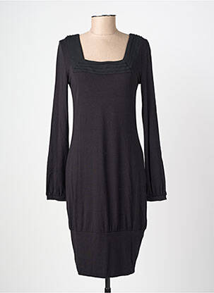 Robe mi-longue manches longues manches longues noir GUESS BY MARCIANO femme