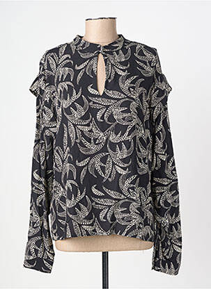 Top imprimé fantaisie manches longues noir FREEMAN T.PORTER femme