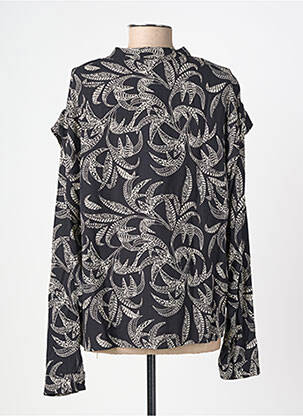 Top imprimé fantaisie manches longues noir FREEMAN T.PORTER femme