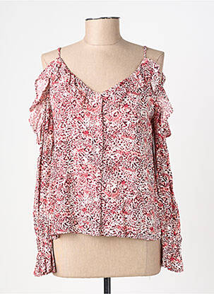 Top col v manches longues rouge FREEMAN T.PORTER femme