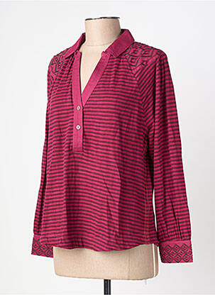 Top col v manches longues violet WHITE STUFF femme