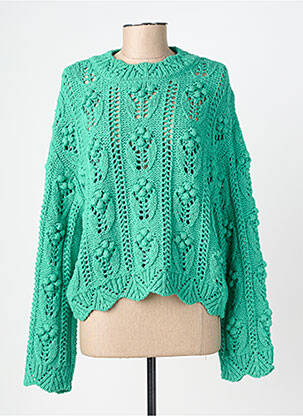 Pull coupe droite manches longues vert MÊME ROAD femme