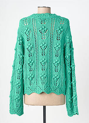 Pull coupe droite manches longues vert MÊME ROAD femme