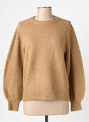 Pull coupe droite manches longues marron GARCIA femme