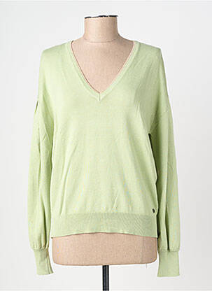Pull coupe droite manches longues vert GARCIA femme