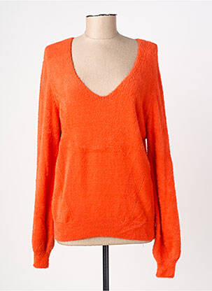 Pull coupe droite manches longues orange GARCIA femme