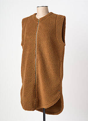 Gilet manches courtes coupe droite marron GARCIA femme