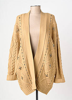 Gilet manches longues maille tricot marron GAUDI femme