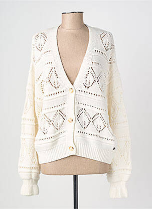 Gilet manches longues fermeture boutonnée sur le devant blanc GARCIA femme