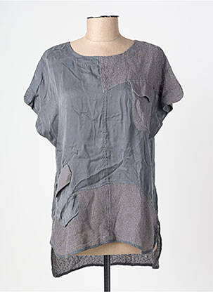 Top manches courtes manches courtes gris NÜ femme