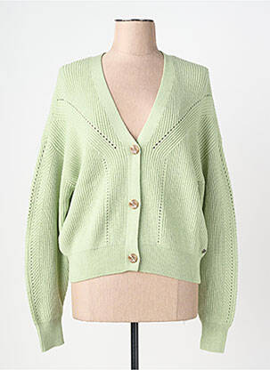 Gilet manches longues coupe cintrée vert GARCIA femme