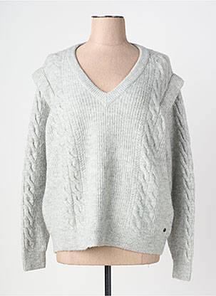 Pull coupe droite manches longues gris GARCIA femme