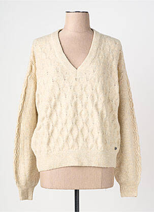 Pull coupe droite manches longues beige GARCIA femme