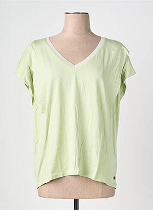 T-shirt coupe droite manches courtes vert GARCIA femme