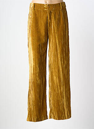 Pantalon large fermeture zippée sous rabat boutonné taille normale jaune MÊME ROAD femme