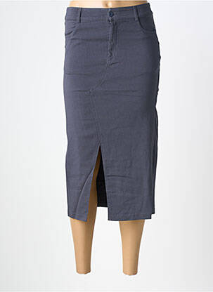 Jupe mi-longue stretch gris NÜ femme