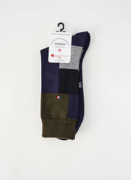 Chaussettes imprimé fantaisie bleu PERRIN homme