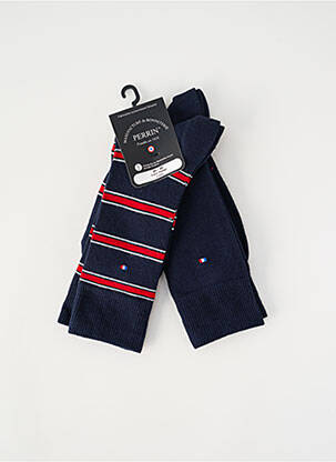 Chaussettes stretch bleu PERRIN homme