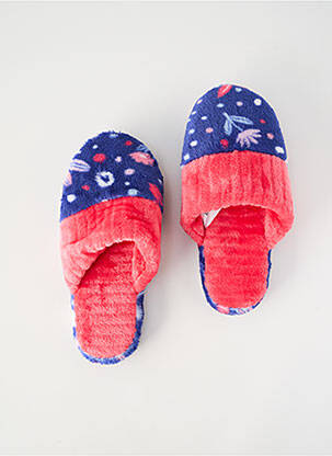 Chaussons/pantoufles bout rond talon plat jusqu'à 3cm bleu MASSANA femme