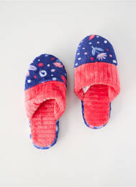 Chaussons/pantoufles bout rond talon plat jusqu'à 3cm bleu MASSANA femme