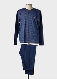 Pyjama col rond bleu MASSANA homme