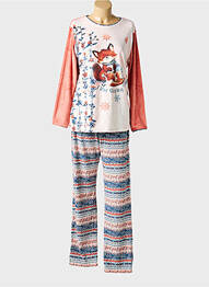 Pyjama coupe droite rose MASSANA femme