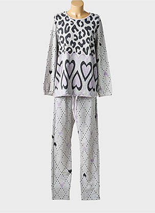 Pyjama coupe droite gris MASSANA femme