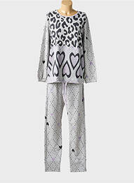 Pyjama coupe droite gris MASSANA femme
