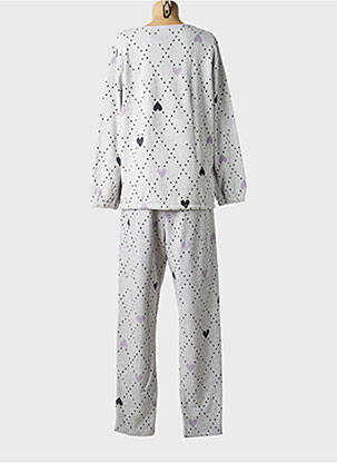 Pyjama coupe droite gris MASSANA femme
