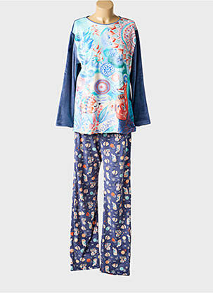 Pyjama coupe droite bleu MASSANA femme