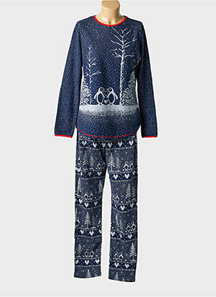 Pyjama coupe droite bleu MASSANA femme