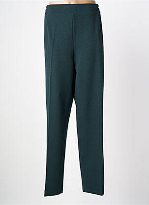 Pantalon droit tissage crêpe taille normale vert GEVANA femme