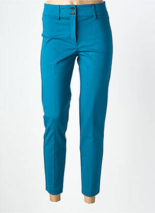 Pantalon 7/8 stretch taille normale bleu QUATRE VINGT JOURS femme