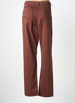 Pantalon slim tissage popeline taille normale marron KANOPE femme