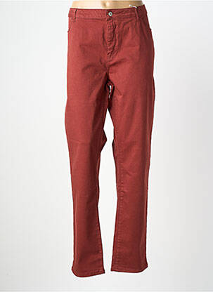 Pantalon slim tissage popeline taille normale orange KANOPE femme