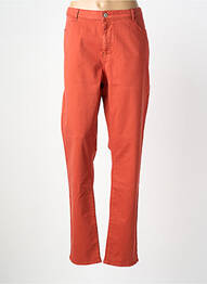 Pantalon slim tissage popeline taille normale orange clair KANOPE femme