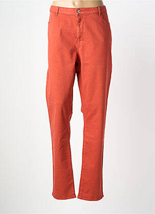 Pantalon slim tissage popeline taille normale orange clair KANOPE femme