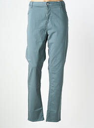 Pantalon slim tissage popeline taille normale vert KANOPE femme