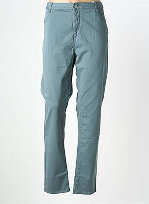 Pantalon slim tissage popeline taille normale vert KANOPE femme