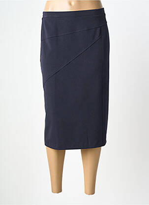 Jupe mi-longue taille à pinces bleu GRIFFON femme