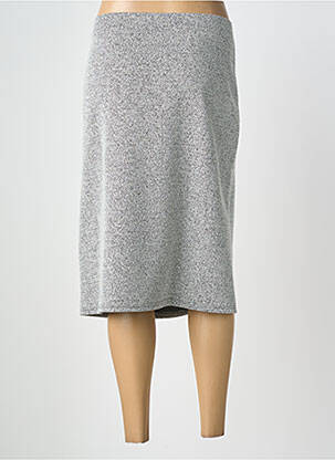 Jupe mi-longue coupe droite gris GEVANA femme