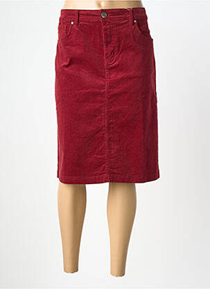Jupe mi-longue coupe droite rouge GEVANA femme