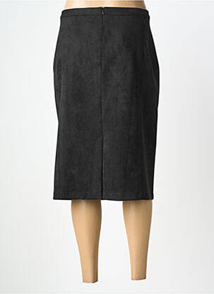 Jupe mi-longue taille à pinces noir QUATRE VINGT JOURS femme