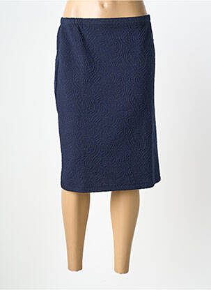 Jupe mi-longue stretch bleu ELEANE femme