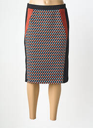 Jupe mi-longue coupe droite marron GUY DUBOUIS femme
