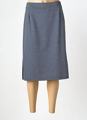 Jupe mi-longue coupe évasée bleu GUY DUBOUIS femme