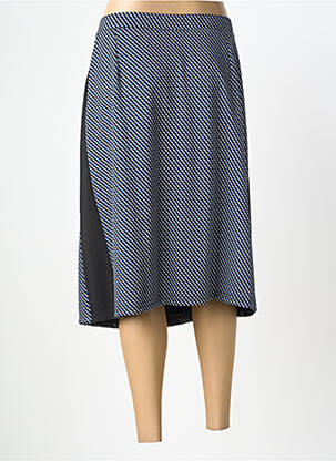Jupe mi-longue coupe évasée bleu GUY DUBOUIS femme
