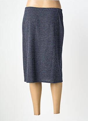 Jupe mi-longue taille à pinces bleu GEVANA femme